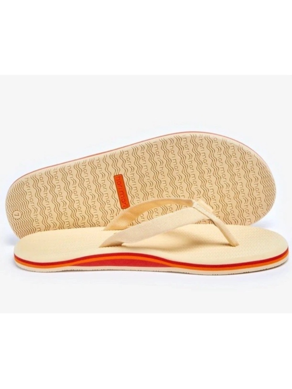NWT Hari Mari Dune’s Flip Flop Sandals Dunes Cream Sherbert Women’s 8 - Picture 4 of 16